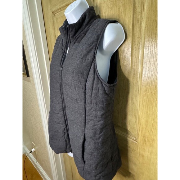 J Jill Vest Womens Small Gray Full Zip Sleeveless Quilted Puffer - Picture 4 of 9